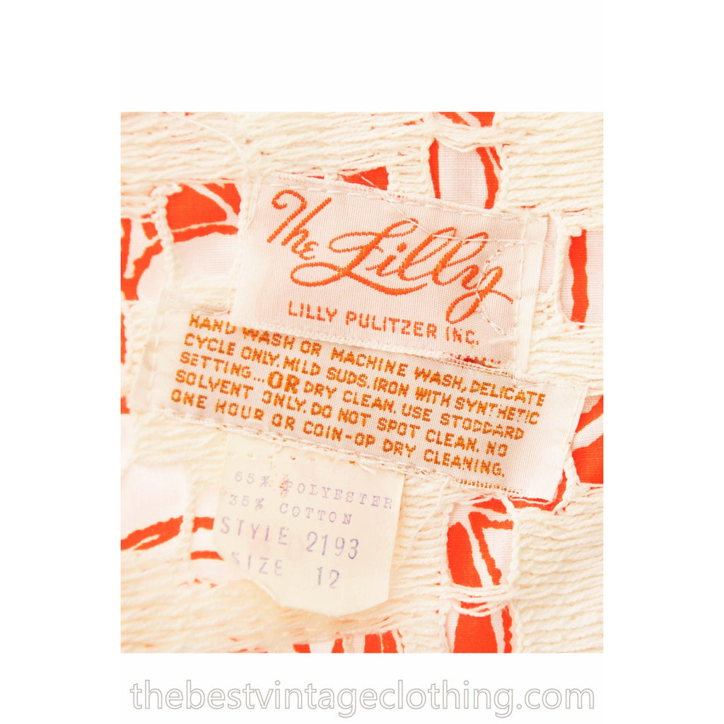 VTG Lilly Pulitzer NWT NOS 1960s Maxi Dress"The Lilly" Orange White Orignal Box 12 The Best Vintage Clothing
