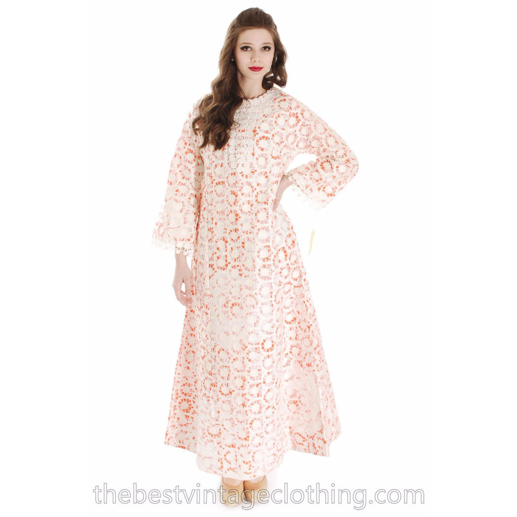 VTG Lilly Pulitzer NWT NOS 1960s Maxi Dress"The Lilly" Orange White Orignal Box 12 The Best Vintage Clothing