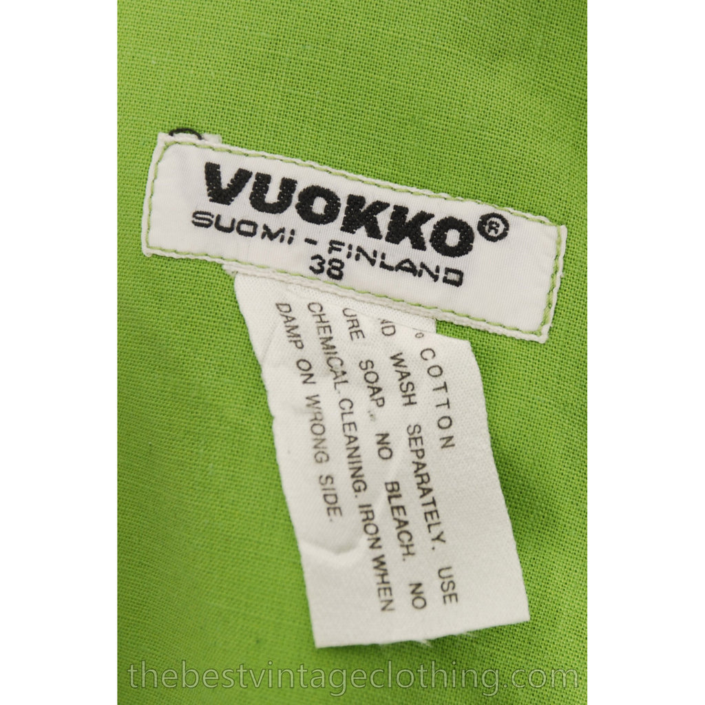 Vintage 1960s Vuokko Nurmesniemi RARE Lime Green Maxi Dress with Voluminous Cape 38/10 marimekko The Best Vintage Clothing