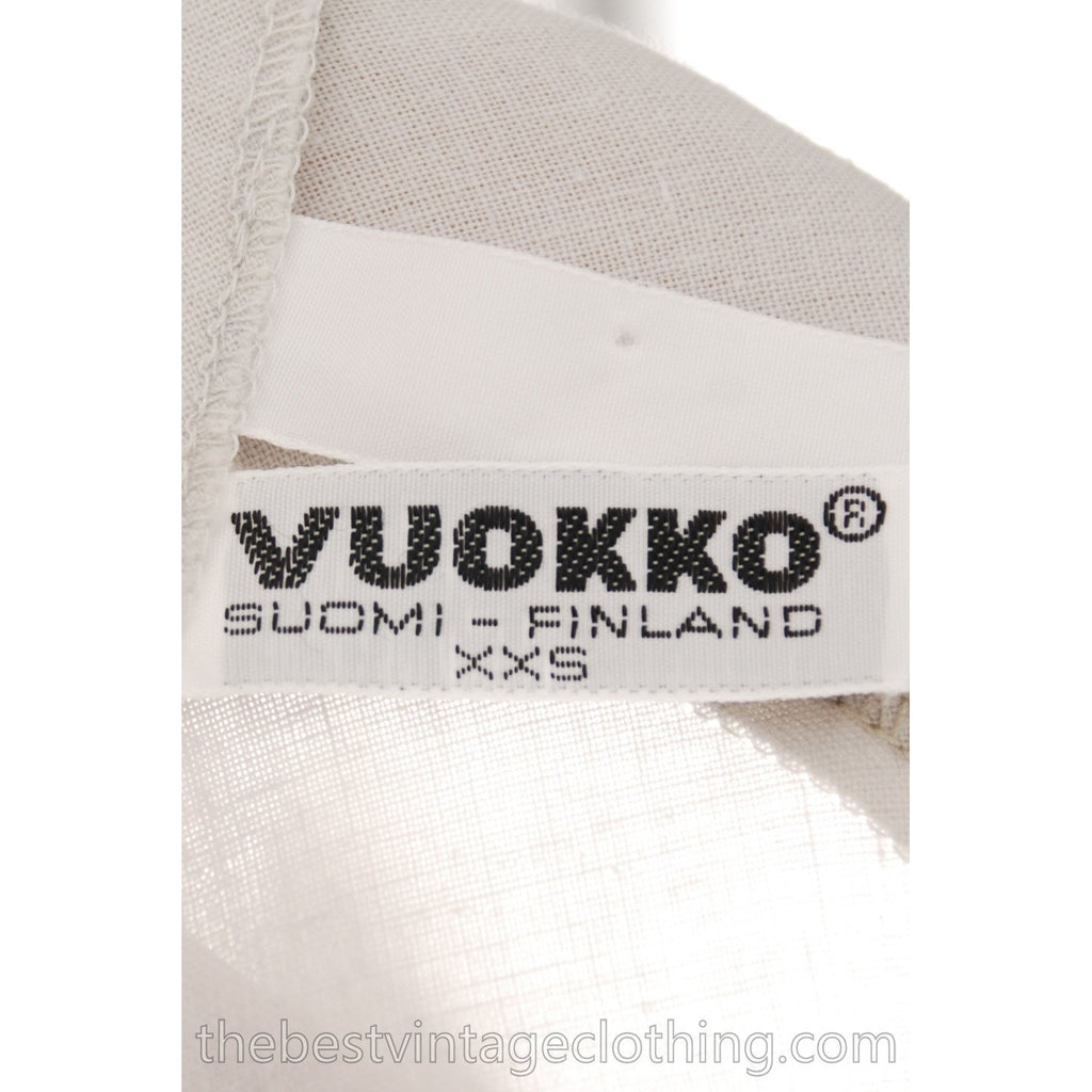 Vintage Vuokko Angel Sleeve Tent Dress Maxi Gown Dove Gray Cotton XXS 1970s marimekko The Best Vintage Clothing