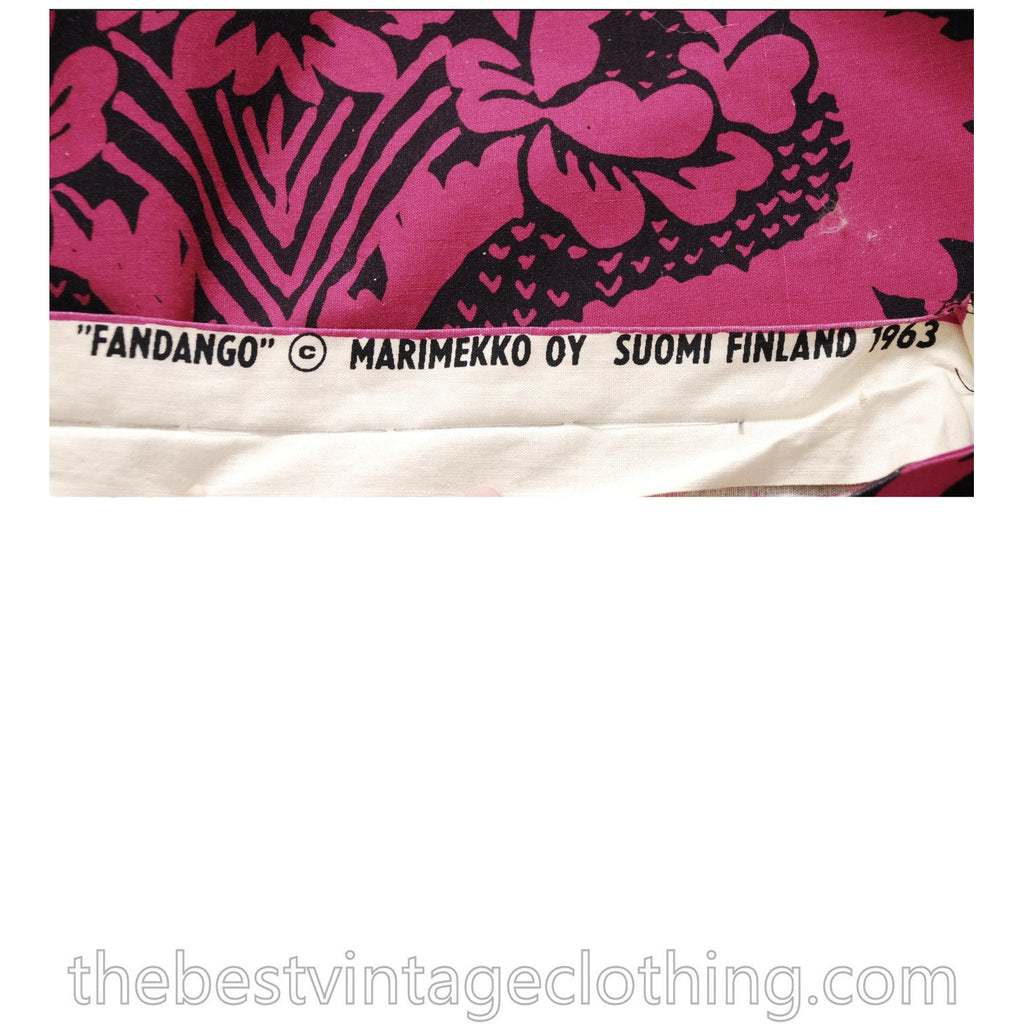 Early Marimekko Maxi Dress Maija Isola Fandango Suomi Finland Small Vintage 1960s 1963 marimekko The Best Vintage Clothing
