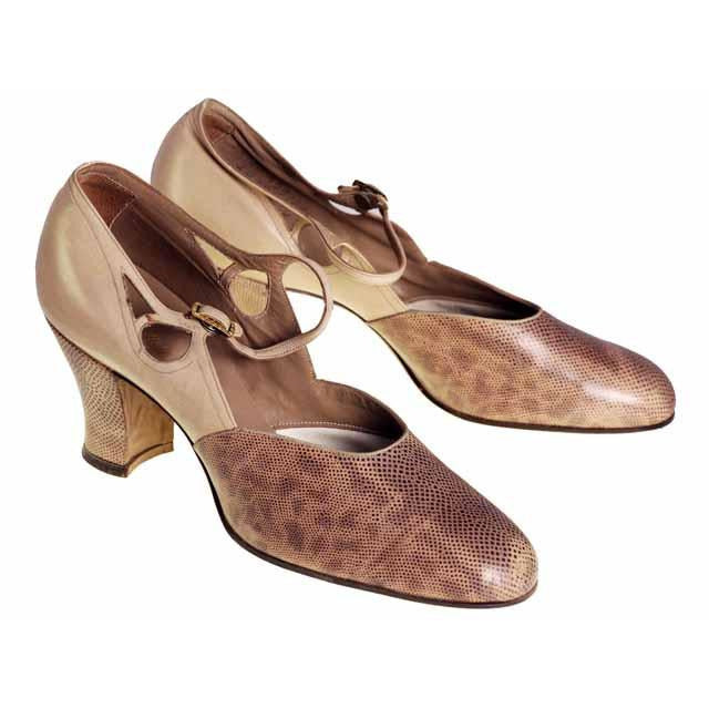 Vintage Womens Shoes Tan/Snakeskin Leather Heel 1920s WALK OVER Eu 37 US Ladies 6.5 Shoes,Women's,On Sale Walk Over