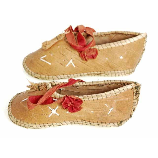 Rare Antique Childrens/ Babies Shoes Chippewa Indian Bark 1920's Children's The Best Vintage Clothing