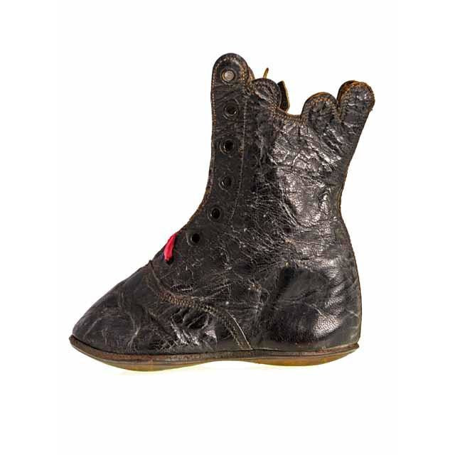 Antique Leather Baby Boot or Dolls Boot ( single) 1840s Hand Made Children's The Best Vintage Clothing