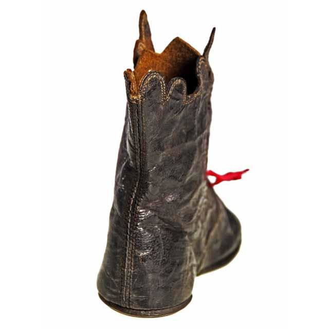 Antique Leather Baby Boot or Dolls Boot ( single) 1840s Hand Made Children's The Best Vintage Clothing