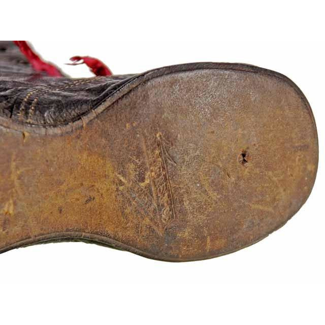 Antique Leather Baby Boot or Dolls Boot ( single) 1840s Hand Made Children's The Best Vintage Clothing