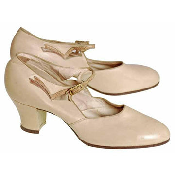 Vintage Beige Mary Jane Shoe 1920's Walk Over  EU 37 Ladies US 6.5N NIB - The Best Vintage Clothing
 - 1
