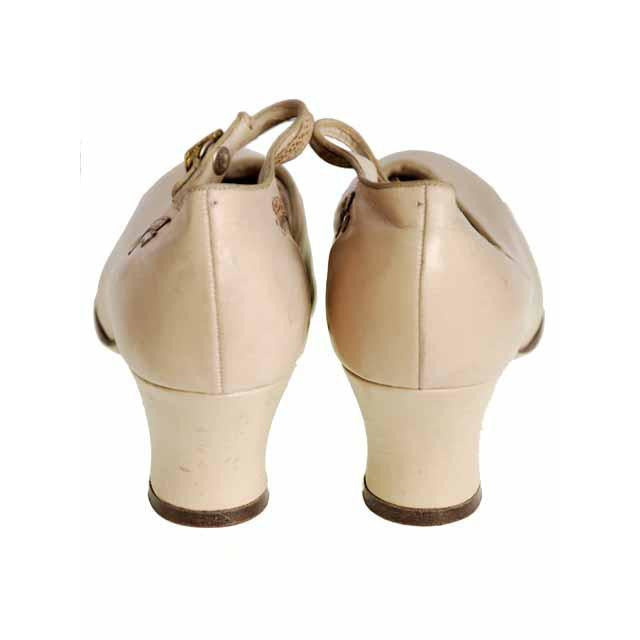 Vintage Beige Mary Jane Shoe 1920's Walk Over EU 37 Ladies US 6.5N NIB#7 Shoes,Women's,On Sale Walk Over