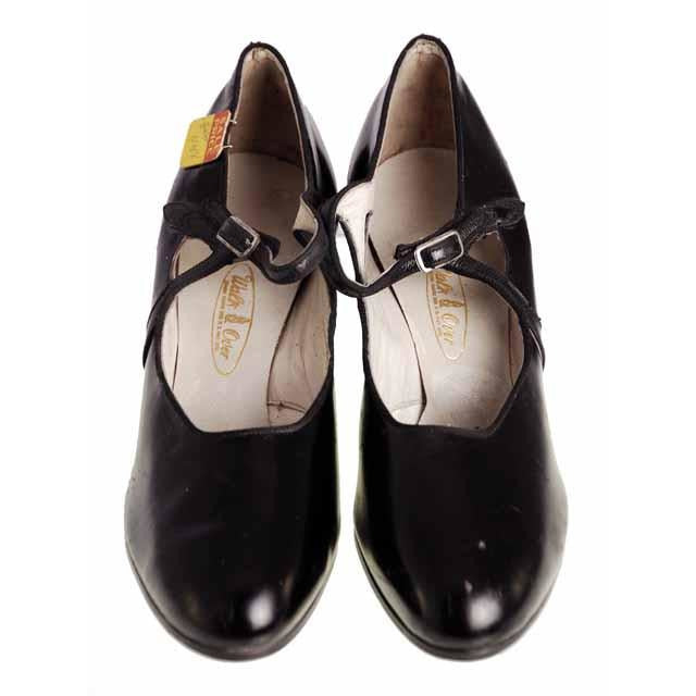 Vintage Black Mary Jane Style Heels Patent Leather Shoes 1920 NIB EU36 US 6 Shoes,Women's Walk Over
