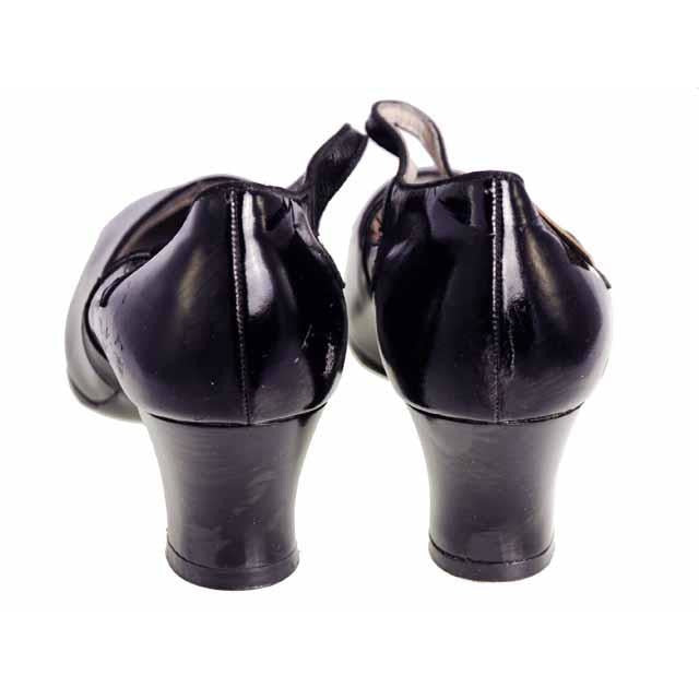 Vintage Black Mary Jane Style Heels Patent Leather Shoes 1920 NIB EU36 US 6 Shoes,Women's Walk Over