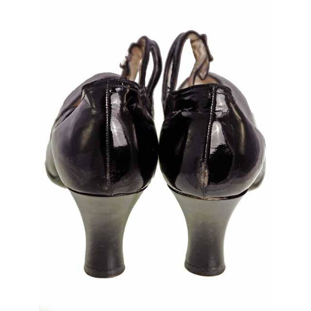 Vintage Black Mary Janes Style Heels Patent Leather Shoes 1920 NIB#18 Sizes 6 and 6.5 Shoes,Women's Walk Over