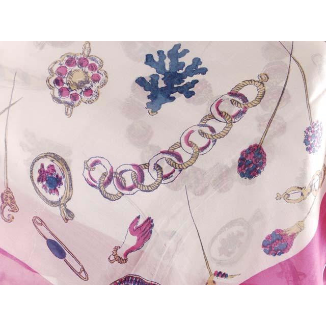 Vintage Silk Scarf C.J. CO. Rico Scarf Japan Vintage Jewelry Motif 1940s On Sale,Accessories vendor-unknown