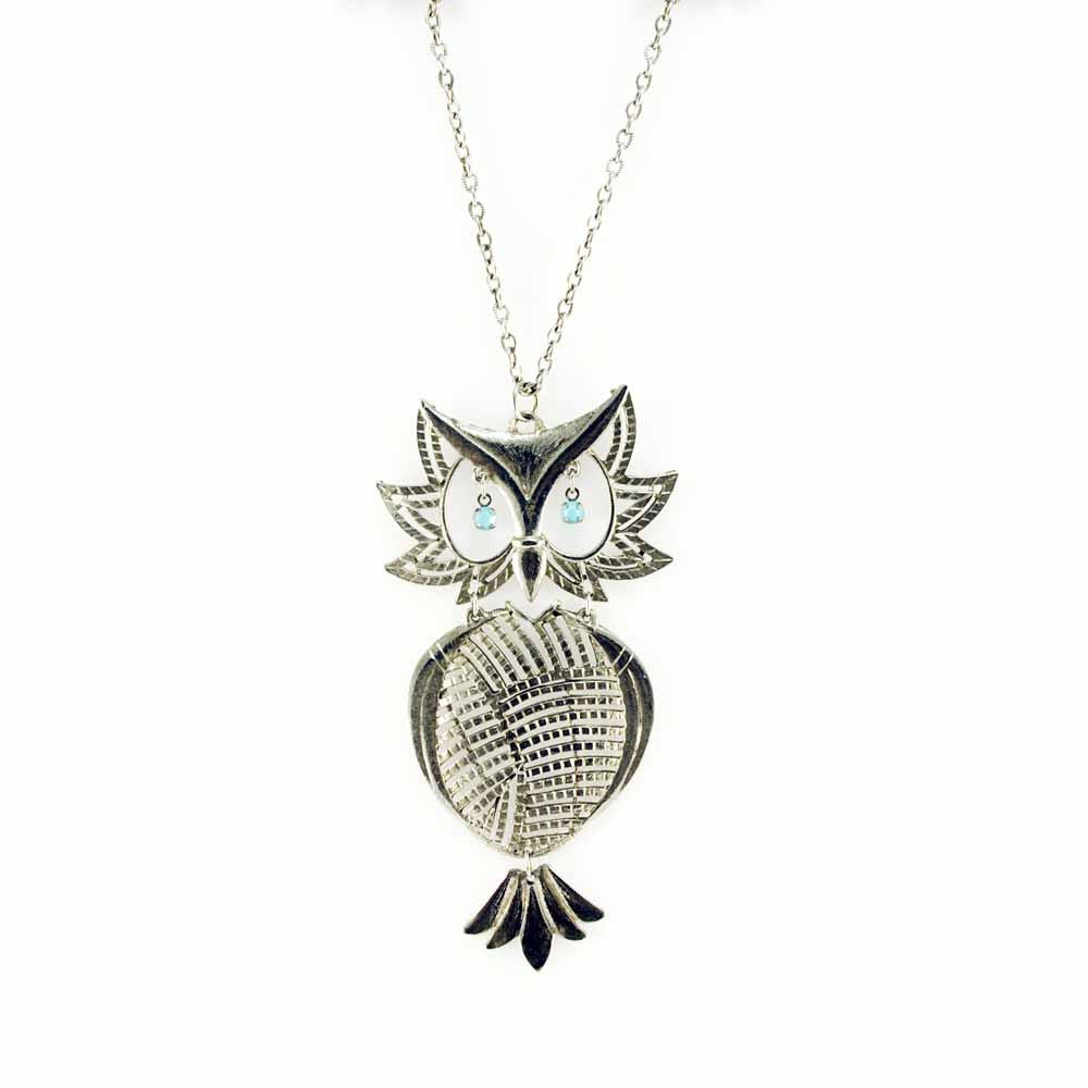 Vintage Silver Articulated Owl Necklace Turquoise Eyes 1970S On Sale The Best Vintage Clothing