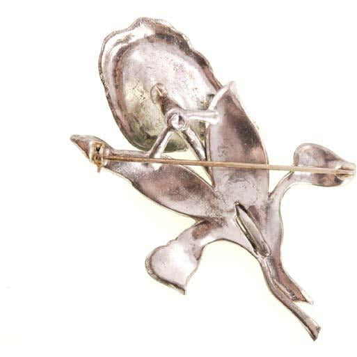 Vintage Brooch Large Calla Lily Paste & Enamel 1930s Cart2cart The Best Vintage Clothing