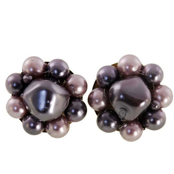 Vintage  Purple Tones Bead  Earrings Clip Backs 1950s Japan - The Best Vintage Clothing
 - 1