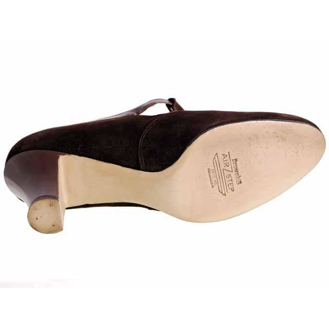 Vintage Brown Suede/Leather Mary Jane Shoes 1930s NIB 6 Air Step/Brown Bilt Shoes,On Sale The Best Vintage Clothing