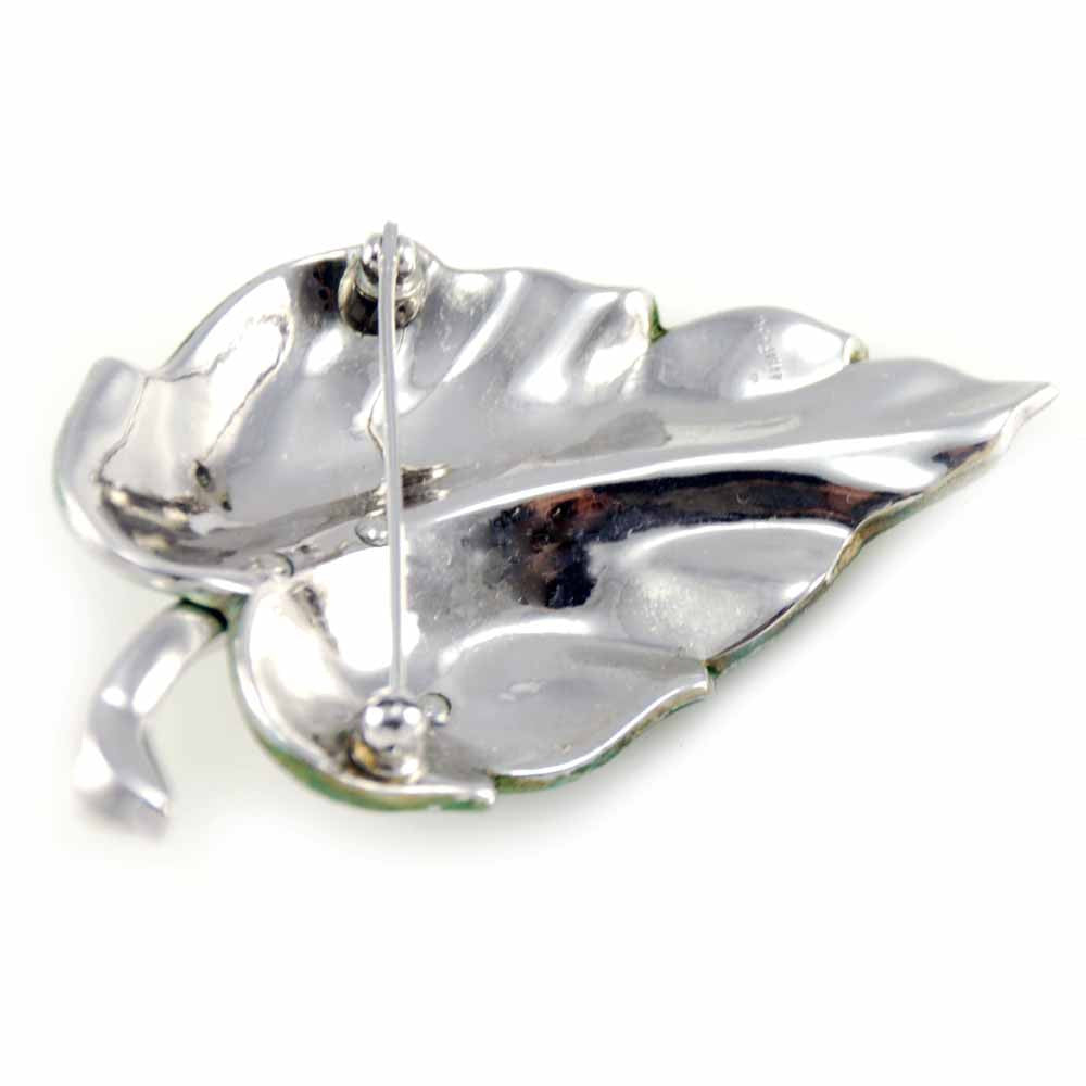 Rare Alfred Philippe Vintage Signed Trifari Turning Leaf Green Brooch 1950s w/ Ladybug Cart2cart Trifari