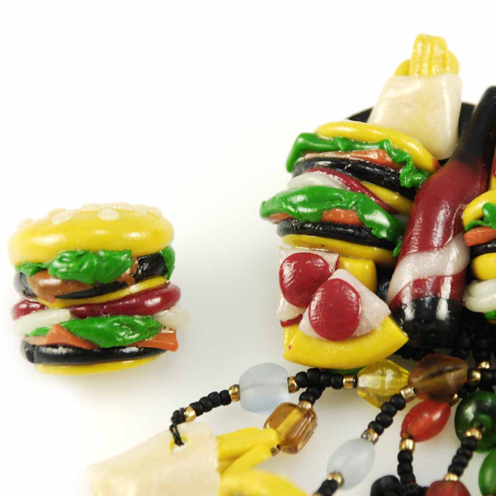 Vintage Fast Food Jewelry Hamburger & Hotdog & Coke Set 1980s Cart2cart vendor-unknown