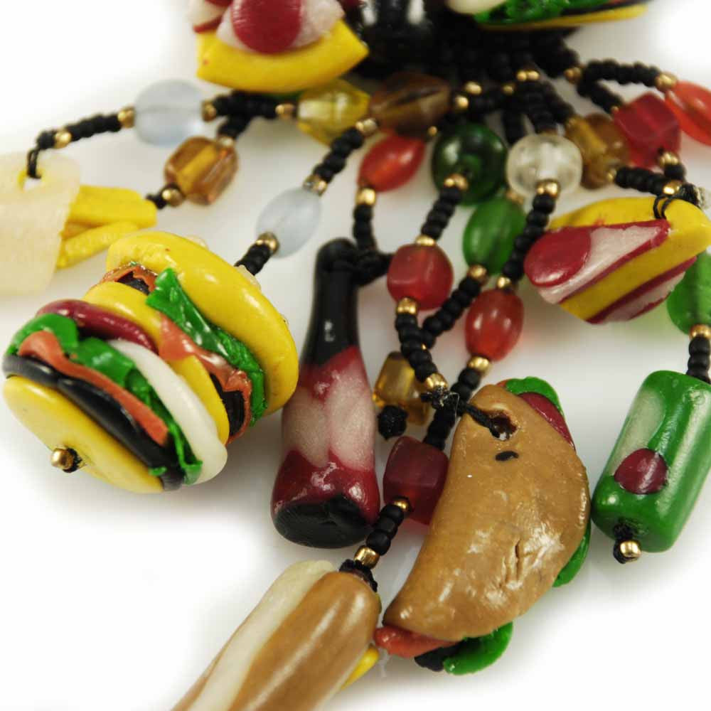 Vintage Fast Food Jewelry Hamburger & Hotdog & Coke Set 1980s Cart2cart vendor-unknown