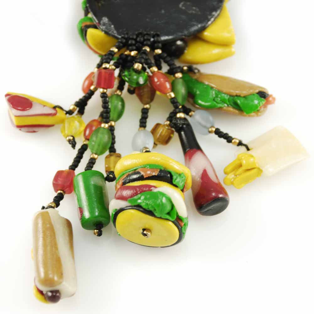 Vintage Fast Food Jewelry Hamburger & Hotdog & Coke Set 1980s Cart2cart vendor-unknown