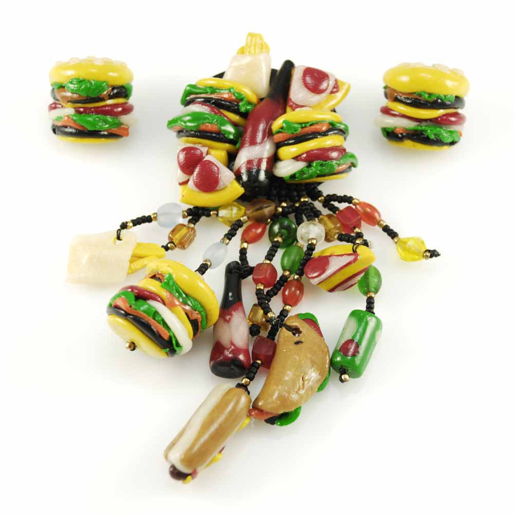 Vintage Fast Food Jewelry Hamburger & Hotdog & Coke Set 1980s - The Best Vintage Clothing
 - 1