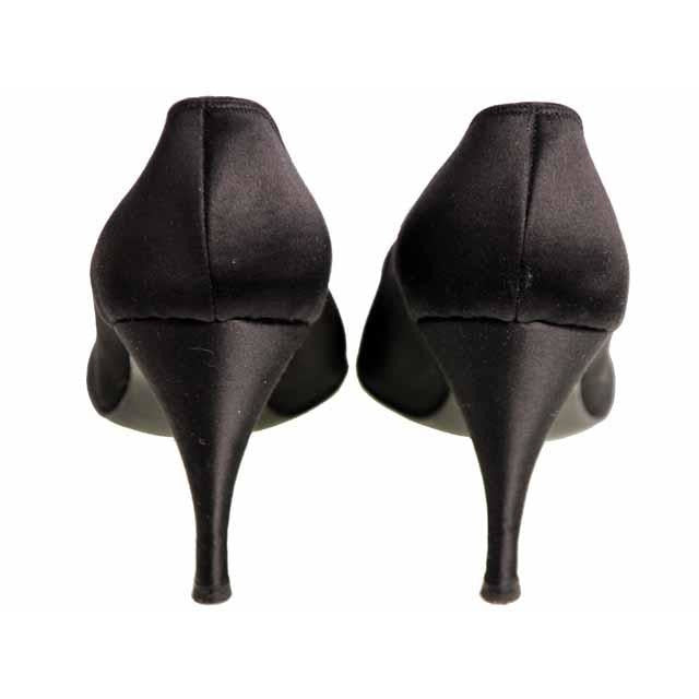 Vintage Stiletto Heels Shoes Black Satin Pointed Womens 9 B 1950s Shoes,On Sale The Best Vintage Clothing