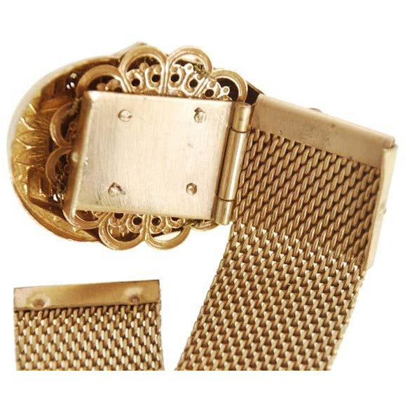 Vintage Miriam Haskell Egyptian Revival Pharoah Head Slide Bracelet Russian Gold Jewelry Miriam Haskell