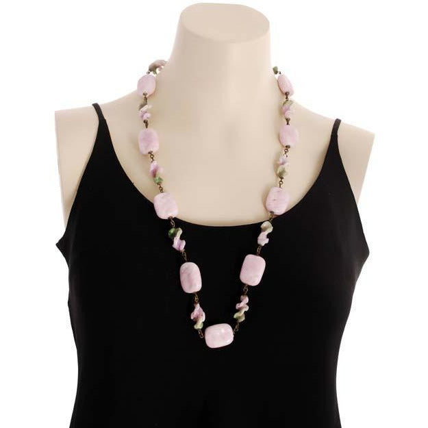 Vintage Miriam Haskell Necklace & Ears Pink Poured Glass Large Beads Cart2cart Miriam Haskell