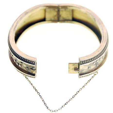 Antique Gold Bracelet Hinged Pretty Details Patented 1878 Jewelry,New Arrivals The Best Vintage Clothing