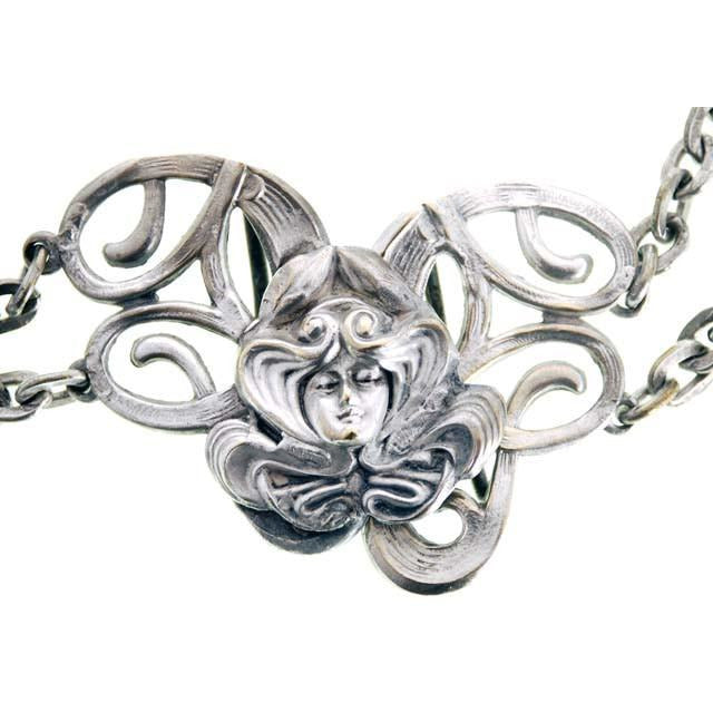 Vintage Art Nouveau Chain Belt Womens Faces Super Unique 25" waist Jewelry,New Arrivals,Accessories The Best Vintage Clothing