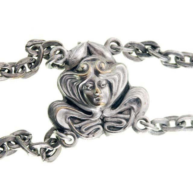 Vintage Art Nouveau Chain Belt Womens Faces Super Unique 25" waist Jewelry,New Arrivals,Accessories The Best Vintage Clothing