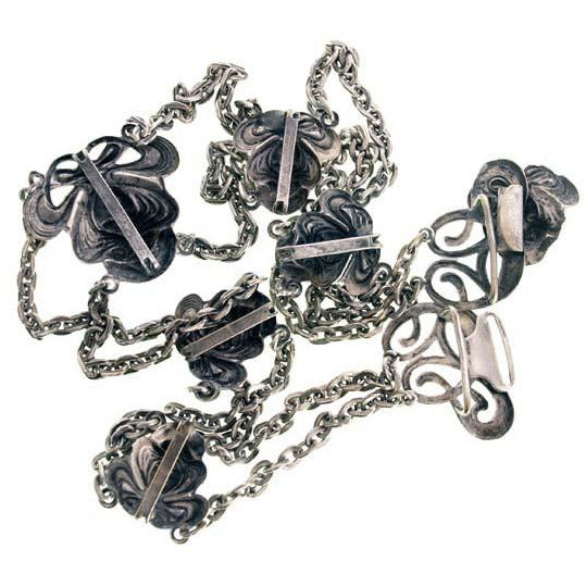 Vintage Art Nouveau Chain Belt Womens Faces Super Unique 25" waist Jewelry,New Arrivals,Accessories The Best Vintage Clothing