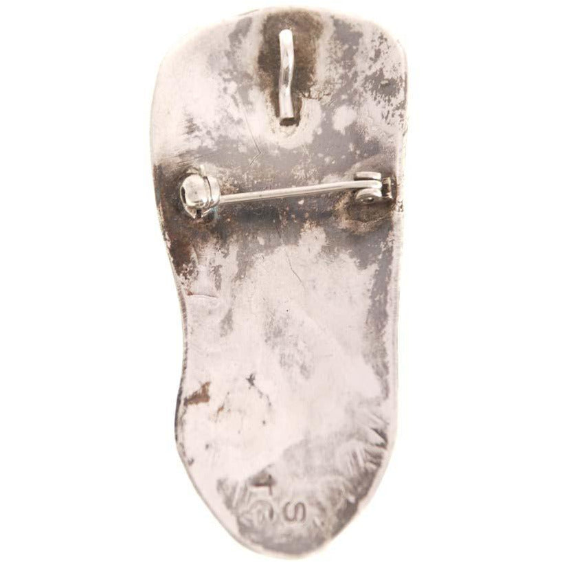 Vintage Sterling Silver & Turquoise Mexico Necklace Fob/Brooch Signed Jewelry,New Arrivals The Best Vintage Clothing