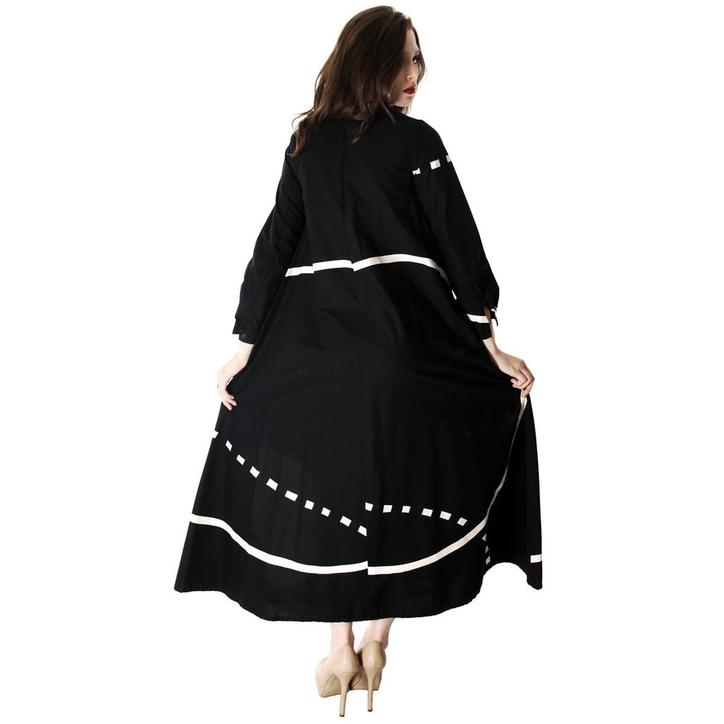 Vintage Marimekko| Pentti Rinta | Maxi Dress Bold Print 1976 Black & White Cotton Sz 34/6 marimekko The Best Vintage Clothing