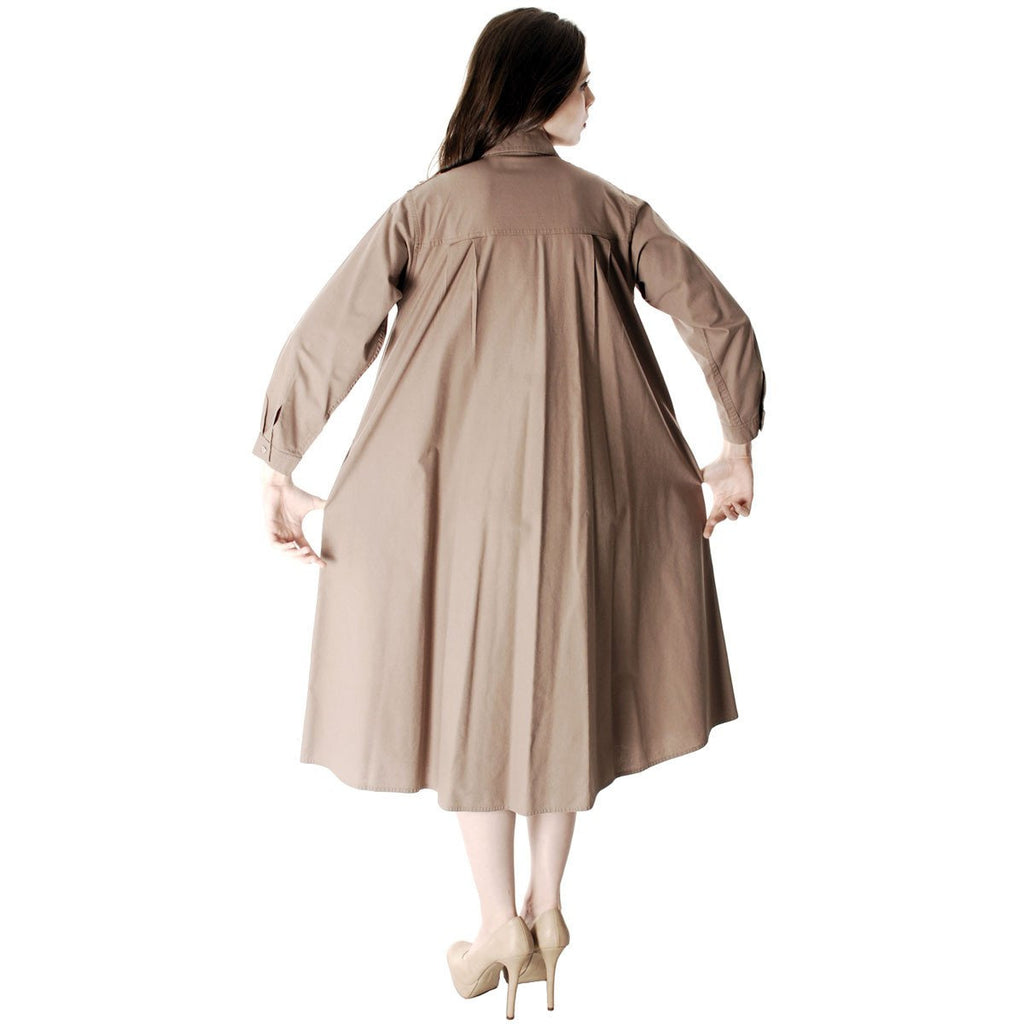 Vintage Vuokko Cotton Shirt Dress Tent Dress Taupe S Coat Dress Neutral marimekko The Best Vintage Clothing