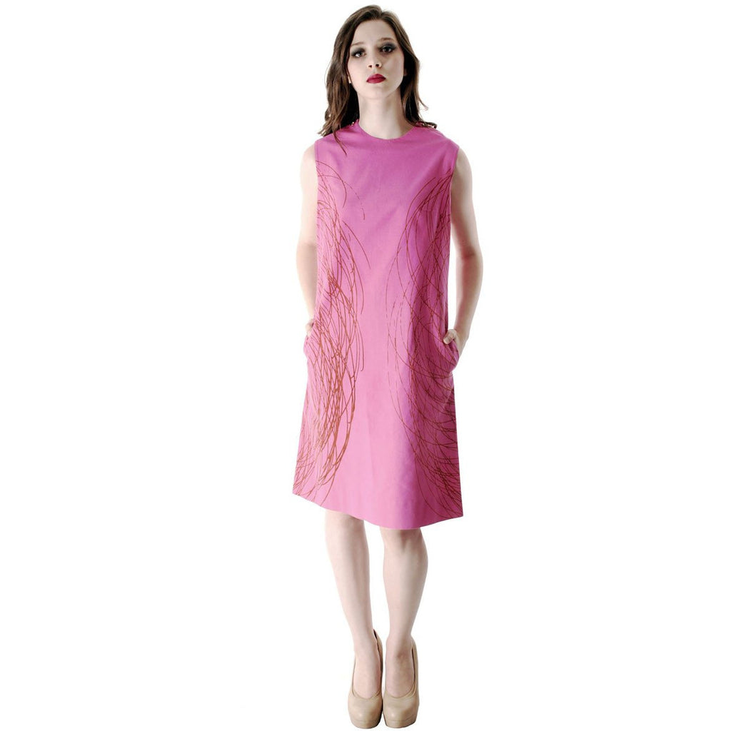 Vintage Vuokko Nurmesniemi Pyörre A-Line Pink Sheath Dress Cotton 1970s Bust 38 - The Best Vintage Clothing
 - 1