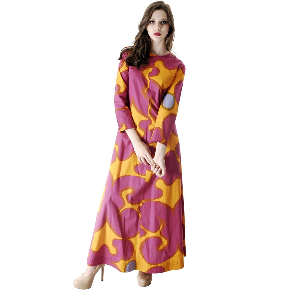 Vintage 1966 MARIMEKKO FINLAND Keidas (Oasis) by Annika Rimala Maxi Dress Gown 42/14 marimekko The Best Vintage Clothing