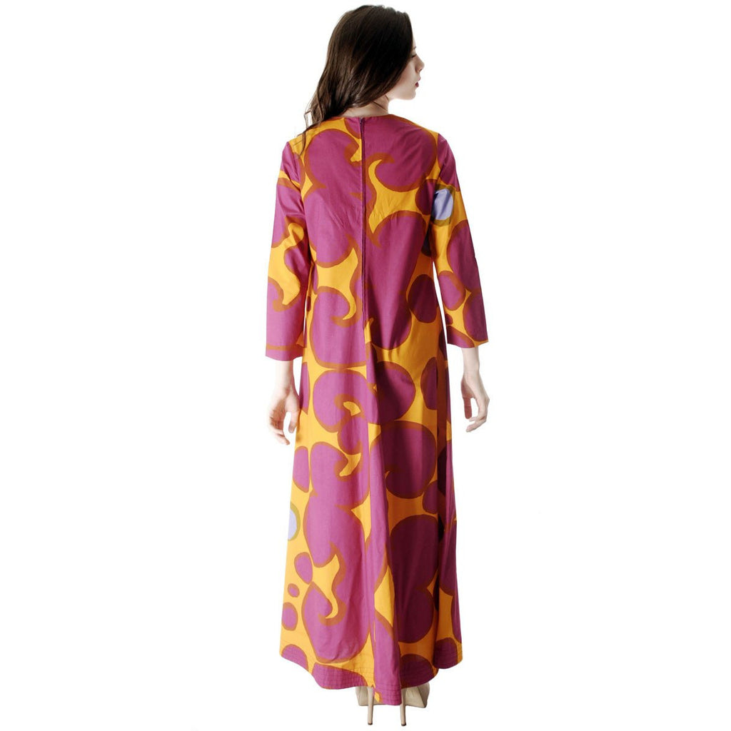 Vintage 1966 MARIMEKKO FINLAND Keidas (Oasis) by Annika Rimala Maxi Dress Gown 42/14 marimekko The Best Vintage Clothing