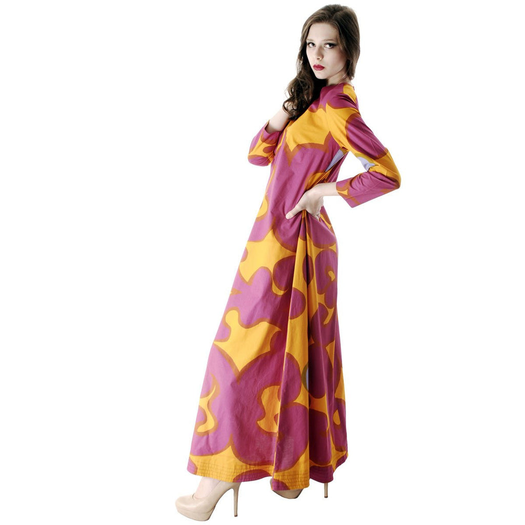 Vintage 1966 MARIMEKKO FINLAND Keidas (Oasis) by Annika Rimala Maxi Dress Gown 42/14 marimekko The Best Vintage Clothing