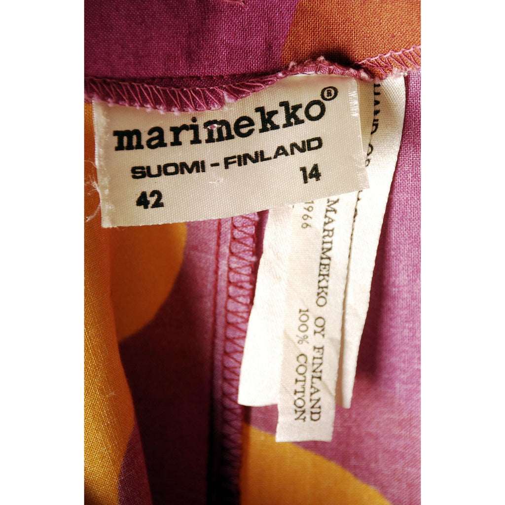 Vintage 1966 MARIMEKKO FINLAND Keidas (Oasis) by Annika Rimala Maxi Dress Gown 42/14 marimekko The Best Vintage Clothing