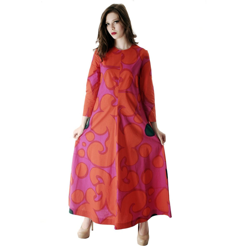 Vintage 1960s MARIMEKKO FINLAND Keidas (Oasis) by Annika Rimala Maxi Dress Gown 40/12 marimekko The Best Vintage Clothing