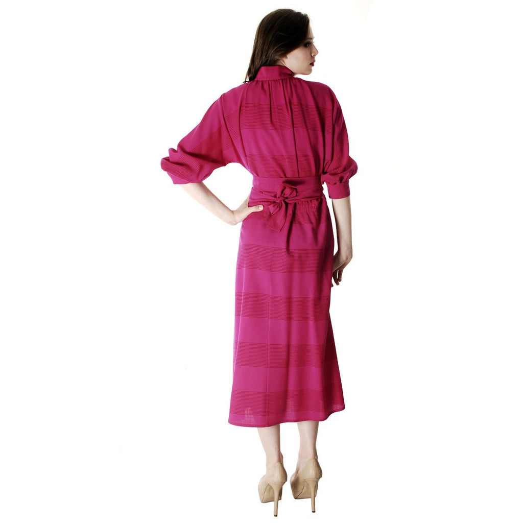 Vintage Vuokko Nurmesniemi Finland Fuchsia Finest Wool Voile Coat Dress 1970s XS-M marimekko The Best Vintage Clothing
