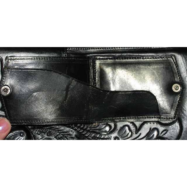 Vintage Purse Hand Tooled Black Leather W/ Guitar 1970S VLV Retro Rockabilly Handbags The Best Vintage Clothing