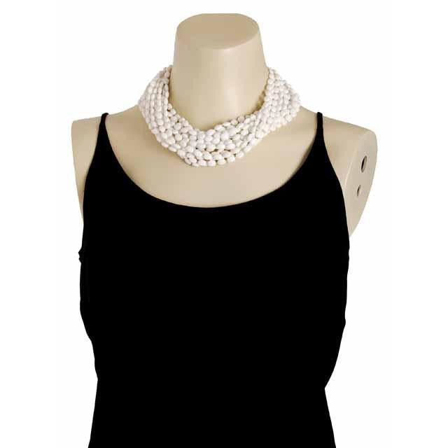 Vintage Estate Jewelry Necklace Choker White-White Beads Vogue 1950S Cart2cart Vogue