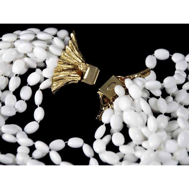 Vintage Estate Jewelry Necklace Choker White-White Beads Vogue 1950S Cart2cart Vogue