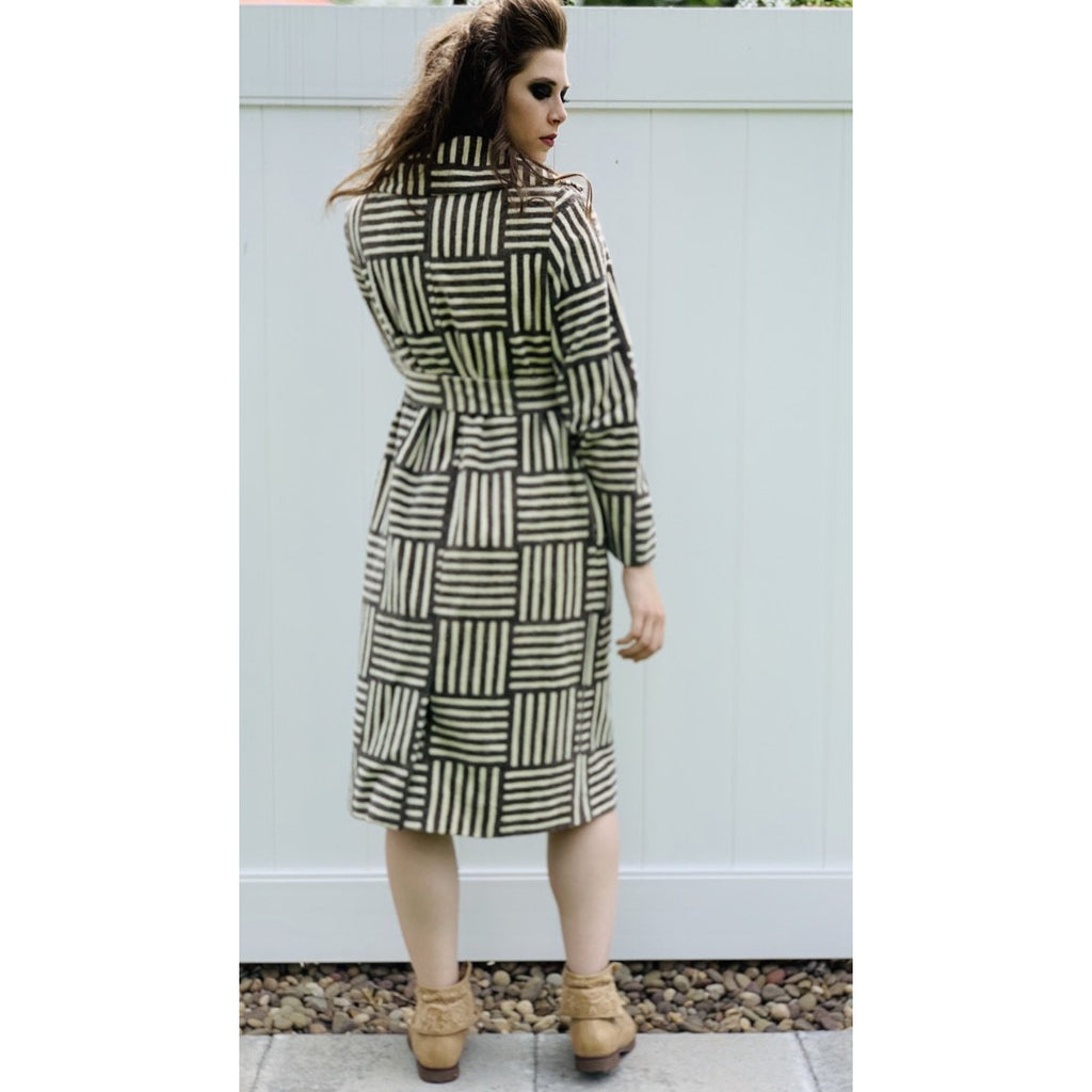 Vintage Marimekko Corduroy Womens M Wrap Coat RARE NWT 1975 Geometric Design marimekko The Best Vintage Clothing