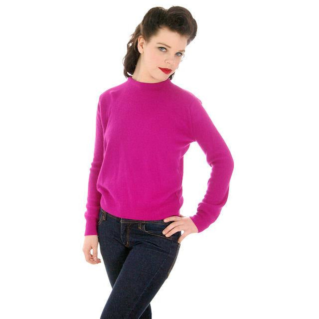 Vintage Orlon Sweater Fuchsia Color Long Sleeve Donna Dean 1950s - The Best Vintage Clothing
 - 1