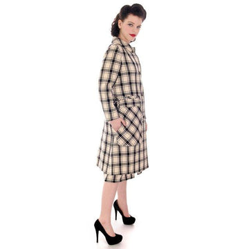 Vintage Suit Sybil Connolly Dublin Black/White Huge Plaid /Huge Pockets 1960s 38-26-38 Women's,New Arrivals Sybil Connolly