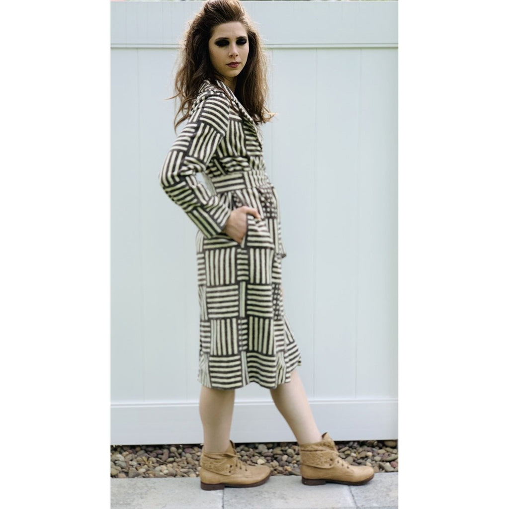 Vintage Marimekko Corduroy Womens M Wrap Coat RARE NWT 1975 Geometric Design marimekko The Best Vintage Clothing