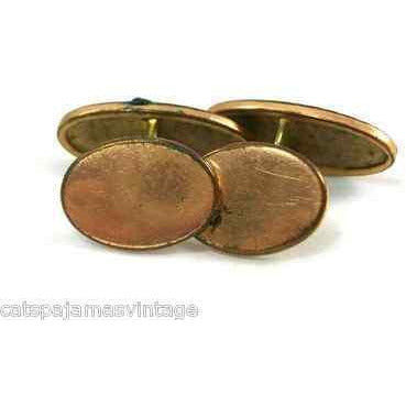 Antique Cuff Links Mens Gold Plated Etched 7/8 Men's Vintage,Women's The Best Vintage Clothing